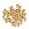Iron Crimp Beads Covers, Golden, 4x3.5x2.5mm, Hole: 1mm, about 100pcs/bag