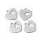 Non-Tarnish 201 Stainless Steel Charms, Cut-Out, Heart with Star, Hollow, Stainless Steel Color, 13x13x0.5mm, Hole: 1.4mm