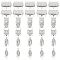 60 Sets 6 Styles 304 Stainless Steel Box Clasps, Mixed Shapes, Stainless Steel Color, 15~21.5x7~15x3~5mm, hole: 1~1.6mm, 10 sets/style