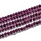 Natural Ruby Beads Strands, Faceted, Round, 4mm, Hole: 0.6mm, about 110pcs/strand, 15.35 inch(39cm)