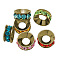 Brass Rhinestone Spacer Beads, Grade A, Rondelle, Antique Bronze Metal Color, Mixed Color, 7x3.3mm, Hole: 3.5mm
