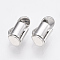 Brass Slide On End Clasp Tubes, Slider End Caps, Cadmium Free & Nickel Free & Lead Free, Platinum, 6x6x4mm, Hole: 1x2mm, Inner Diameter: 3mm