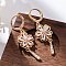 Brass Micro Pave Clear Cubic Zirconia Leverback Earrings, Rack Plating, Long-Lasting Plated, Lead Free & Cadmium Free, Flower, Golden, 42.5x13.5mm