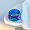 Plastic Finger Rings for Women, Stripe, Blue, Inner Diameter: 18mm