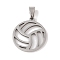 Non-Tarnish 201 Stainless Steel Pendants, Stainless Steel Color, Volleyball, 22x20x1.5mm, Hole: 4x7mm