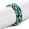 Natural Howlite Beads Strands, Dyed, Faceted Table Cut Cube, Dark Turquoise, 2~2.5x2~2.5x2~2.5mm, Hole: 0.6mm, about 149~179pcs/strand, 15.16~15.35''(38.5~39cm)