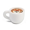 Opaque Resin Pendants, Coffee with Dog, White, 12.5x21.5x15mm, Hole: 3x3.5mm
