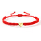 304 Stainless Steel Heart with Letter Bead Braided Bead Bracelets, Adjustable Nylon Cord Braided Bracelets for Couple Friendship, Gold, Letter T, 7-7/8 inch(20cm), Inner Diameter: 11 inch(28cm)