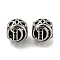 304 Stainless Steel Beads Rhinestone Settings, Large Hole Beads, Round, Letter D, 9.5x8.5x9.5mm, Hole: 4mm, Fit for 0.8mm Rhinestone.