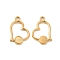Ion Plating(IP) 304 Stainless Steel Pendants, Heart with Round Tray, Real 18K Gold Plated, 14x16x2mm, Hole: 1.6mm, Tray: 4mm