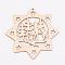 Undyed Wooden Pendants, Eight Pointed Star, for Christmas Theme, Antique White, 100x100x2.5mm, Hole: 2mm