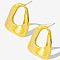 304 Stainless Steel Fashion Oval Stud Earrings for Women, Minimalist Geometric Design, Golden, 21x21mm