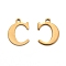 Ion Plating(IP) 304 Stainless Steel Alphabet Charms, Golden, Letter.C, 12x9.5x1mm, Hole: 1mm