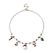 Christmas Tree & Candy Cane & Moon & Deer Alloy Pendant Necklace, Seed & Polymer Clay Beaded Christmas Necklace for Women, Colorful, 15.87 inch(40.3cm)