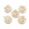 Brass Pendants, with Jump Rings, Cadmium Free & Lead Free & Nickel Free, Long-Lasting Plated, Sun with Moon, Real 18K Gold Plated, 28x25x4mm, Hole: 3.4mm
