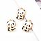 Eco-Friendly Alloy Enamel Pendants, Cadmium Free & Lead Free & Nickel Free, Panda Shape, Light Gold, White, 21x15x4mm, Hole: 1.8mm