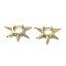Rack Plating Brass Micro Pave Cubic Zirconia Hoop Earrings, Long-Lasting Plated, Lead Free & Cadmium Free, Real 18K Gold Plated, 29x4mm