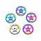 Rack Plating Rainbow Color Alloy Pendants, Cadmium Free & Nickel Free & Lead Free, Gear, 24.5x1mm, Hole: 3mm