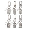 Alloy Tarot Pendants Decorations, with Alloy Swivel Clasps and Cross Charms, Rectangle, Antique Silver, 59mm, 6pcs/set