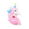 PVC Opaque Plastic Big Pendants, Unicorn, Pearl Pink, 62.5x37x15mm, Hole: 2mm