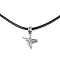Alloy Bird Pendant Necklaces, with Imitation Leather Cords, Antique Silver, 17.20 inch(43.7cm), Pendant: 15x17mm