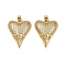 Brass Micro Pave Cubic Zirconia Pendants, Long-Lasting Plated, Cadmium Free & Lead Free, Rack Plating, Real 18K Gold Plated, Heart, 31x25.5x7.5mm, Hole: 4.5x3.5mm