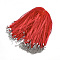 Waxed Cord and Organza Ribbon Necklace Making, with Iron Lobster Claw Clasps, Platinum, Red, 17.6 inch~17.8 inch(45~45.5cm), 7mm
