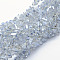 Electroplate Glass Beads Strands, Pearl Luster Plated, Triangle, Faceted, Alice Blue, 3.5x4x3.5mm, Hole: 0.2mm, about 146pcs/strand, 15.3 inch(39cm)