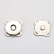 Alloy Magnetic Buttons Snap Magnet Fastener, Flower, for Cloth & Purse Makings, Platinum, 18mm 2pcs/set