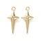 Rack Plating Alloy Rhinestoneand Pendants, Cross Charms, Golden, 25x10.5x5mm, Hole: 1.6mm