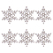 6Pcs 1-Hole Brass Micro Pave Clear Cubic Zirconia Shank Buttons, Snowflake, Platinum, 29x25x8.5mm, Hole: 1.6mm
