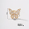 Butterfly Brass Micro Pave Cubic Zirconia Open Cuff Ring for Women, Simple Fashion Summer Personalized Colorful Ring