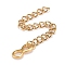 304 Stainless Steel Chain Extender, Curb Chain, with 202 Stainless Steel Charms, Number Eight, Golden, 61mm, Link: 3.7x3x0.5mm, Number Eight: 10x4.5x1mm