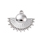 Non-Tarnish 304 Stainless Steel Pendants, Fan Charms, Stainless Steel Color, 18x21x2.5mm, Hole: 1.6mm