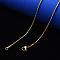 PVD Vacuum Plating 304 Stainless Steel Boston Link Chain Necklace, with Lobster Claw Clasp, Real 18K Gold Plated, 19.68 inch(50cm)x0.9mm