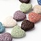 Dyed Heart Synthetic Lava Rock Beads Strands, Colorful, 20~21x20~21x7~8mm, Hole: 1mm, about 20pcs/strand, 15.5 inch