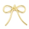 Rack Plating Alloy Pendants, Bowknot Charms, Golden, 40x40x5.5mm, Hole: 2mm