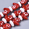 Handmade Lampwork Beads Strands, Christmas Gloves, for Christmas, Red, 19~20x15x9~10mm, Hole: 1.8mm, about 25pcs/Strand, 18.90''(48cm)