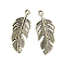 Tibetan Style Alloy Feather Pendants, Cadmium Free & Lead Free, Antique Silver, 40x15.8x3mm, Hole: 2mm, about 192pcs/500g