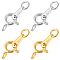4Pcs 2 Colors 925 Sterling Silver Spring Ring Clasps, Mixed Color, 16mm, 2pcs/color