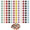 120Pcs 12 Colors Golden Plated Alloy Charms, with Enamel, Enamelled Sequins, Flat Round with Letter, Letter.G, 14x12x2mm, Hole: 1.5mm, 10pcs/color