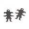 Tarnish Resistant 304 Stainless Steel Pendants, Girl Silhouette Pendants, Stainless Steel Color, 16x11x1mm, Hole: 1.5mm