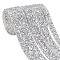 4 Yards 4 Styles Glitter Resin Hotfix Rhinestone(Hot Melt Adhesive On The Back), Rhinestone Trimming, Costume Accessories, Silver, 12~30x2~3mm, 1 yard/style