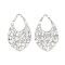 Non-Tarnish 304 Stainless Steel Pendants, Textured Teardrop Charm, Stainless Steel Color, 30x18x2.4mm, Hole: 12.8x8mm