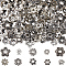 SUNNYCLUE 1 Box 300cs 10 Styles Flower Bead Caps 8mm Flat Spacer Beads Bulk Tibetan Silver Hollow Flowers Metal Vintage Floral Bead End Caps for DIY Bracelet Necklace Earring Jewelry Making Supplies