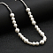 Stainless Steel Pearl Bib Necklaces for Unisex, White, 19.69 inch(50cm)