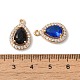 Латунные микропаве прозрачные подвески с фианитом KK-C062-021G-3