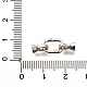 925 стерлинговый серебристый сгиб на застежках STER-B006-02P-3