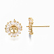 Серьги из латуни с микропейвом и прозрачным фианитом KK-S356-130G-NF-3