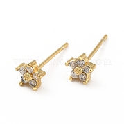 Серьги-гвоздики с кубическим цирконием EJEW-C035-15G-05